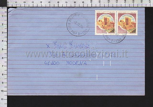 Collezionismo di storia postale buste viaggiate affrancatura tariffe postali degli anni 1980-89